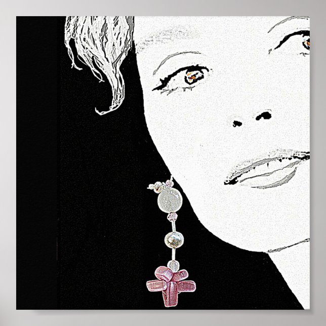 Beautiful girl face fashion illustration fine art  poster (Front)