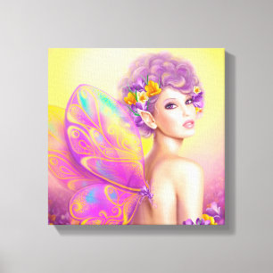 Beautiful girl fairy butterfly canvas print