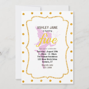 Beautiful girl fairy silhouette invitation