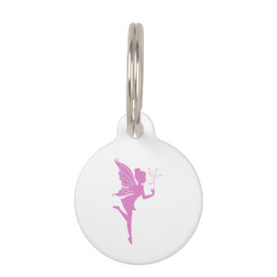 Beautiful girl fairy silhouette pet tag