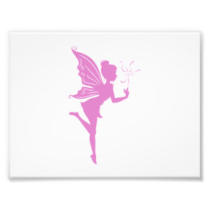 Beautiful girl fairy silhouette photo print