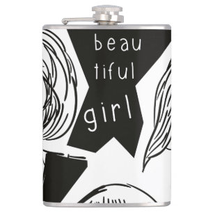 beautiful girl hip flask