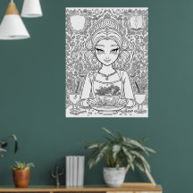 Beautiful girl in a cafe