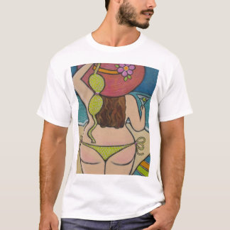 Beautiful Girl in Bikini T-Shirt