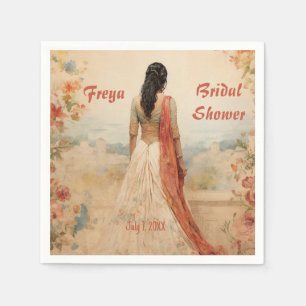 Beautiful Girl in Sari Personalised Napkin