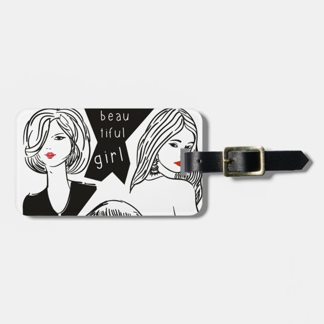 beautiful girl luggage tag (Front Horizontal)