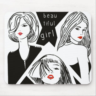 beautiful girl mouse mat