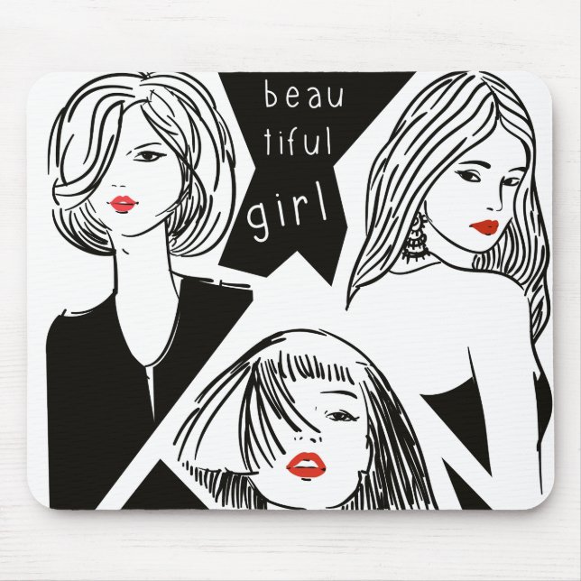 beautiful girl mouse mat (Front)