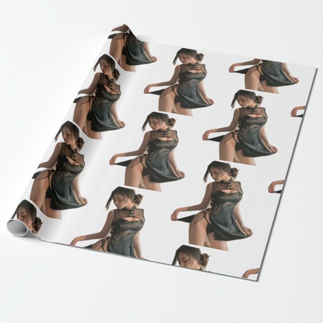 Beautiful girl on Beautiful Wrapping Paper  (Unrolled)