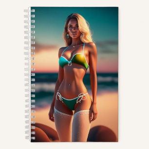 Beautiful girl pose in bikini Notebook