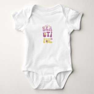 Beautiful Girl Purple Cute Daisies Baby Bodysuit