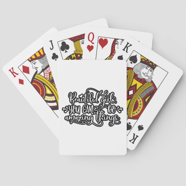 Beautiful Girl Quotes Playing Cards (Back)