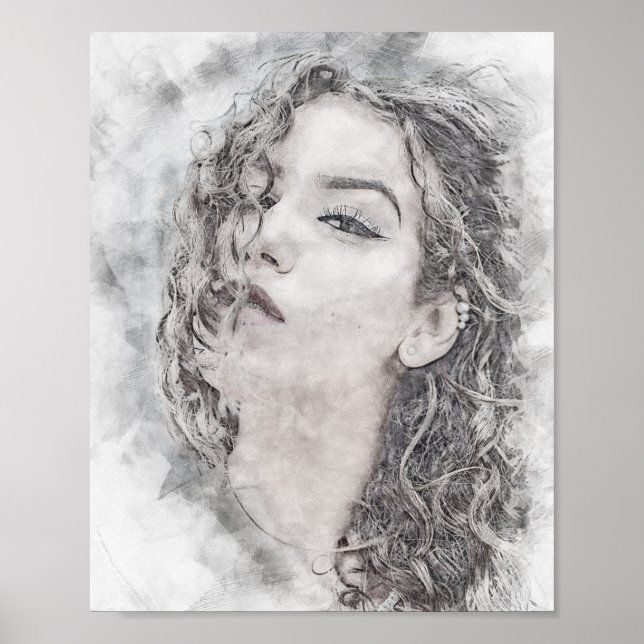 Beautiful girl sketch  poster (Front)