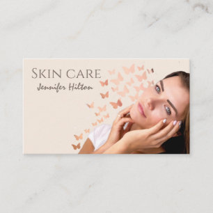 Beautiful girl skin care butterfly dispersion business card