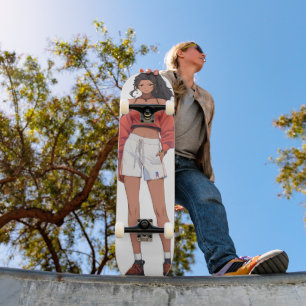 Beautiful Girl Sport Anime Skateboard