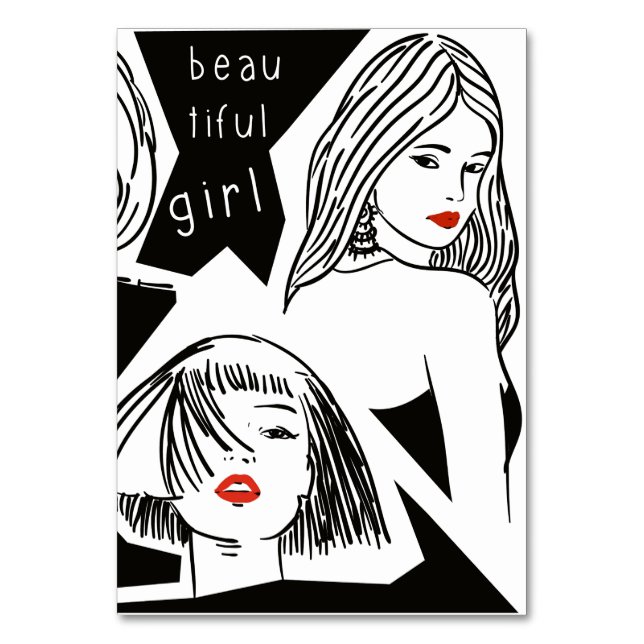 beautiful girl table number (Front)