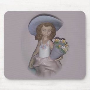 Beautiful Girl w/Flowers Lladro Mouse Mat