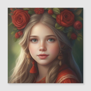 Beautiful girl with garland