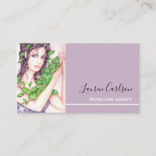 Beautiful Girl with Ivy on Hands and Hair Business Card