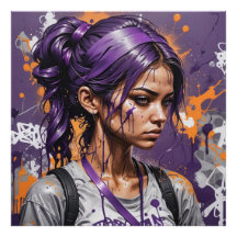 Beautiful Girl with Purple hair