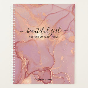 Beautiful Girl You Can Do Hard Things Monogram Planner