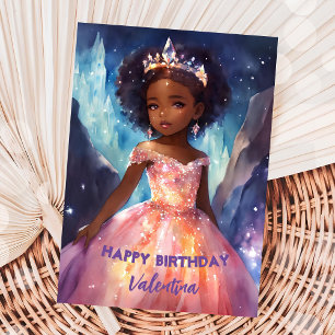 Beautiful girl's full dress princess birthday card