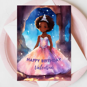 Beautiful girl's full dress princess birthday card