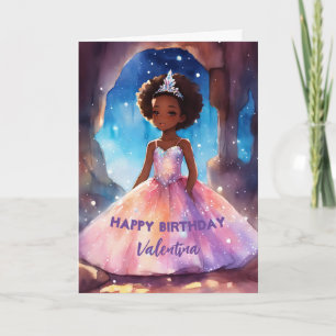 Beautiful girl's full dress princess birthday card