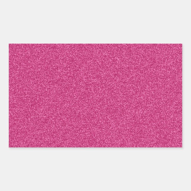 Beautiful girly hot pink glitter effect background rectangular sticker (Front)