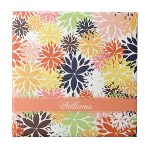Beautiful girly trendy floral illustration pattern tile