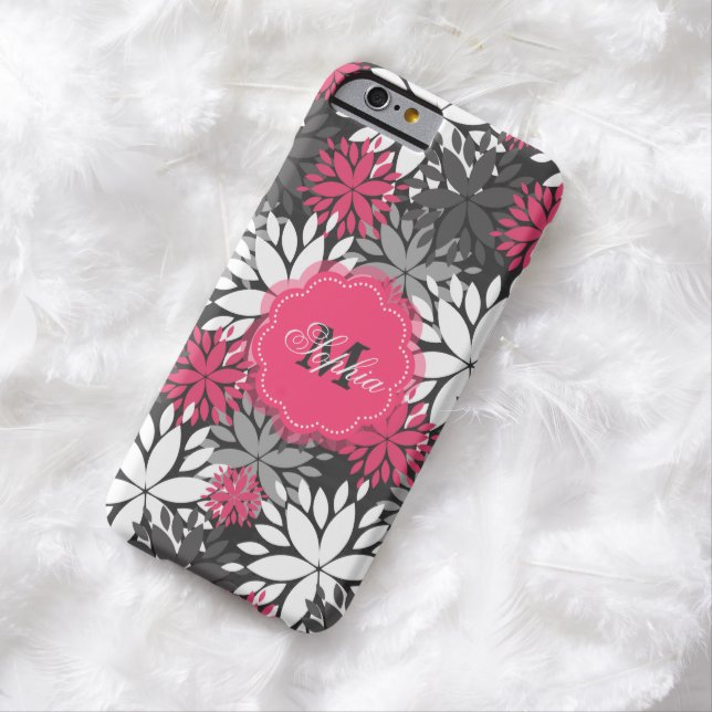 Beautiful girly trendy monogram floral pattern Case-Mate iPhone case (In Situ)
