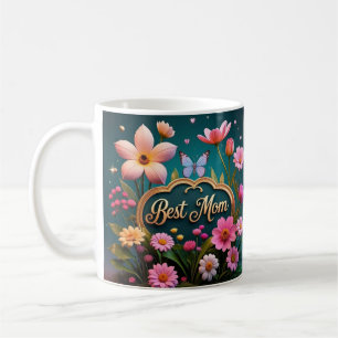 Beautiful glam mother's day flowers coffee mug