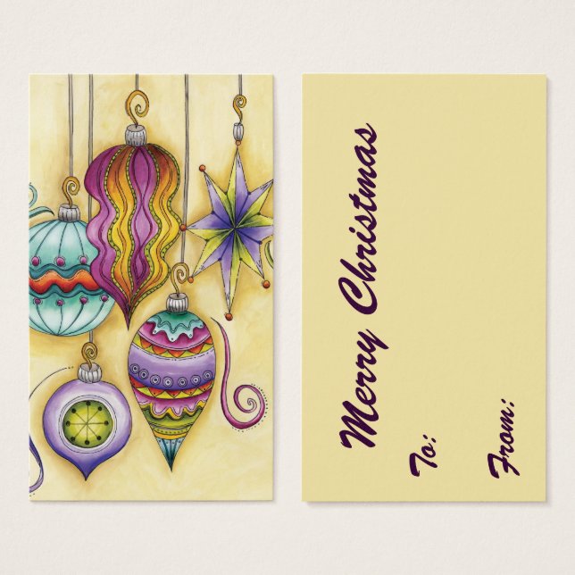 Beautiful Glass Colourful Christmas Ornaments (Front & Back)