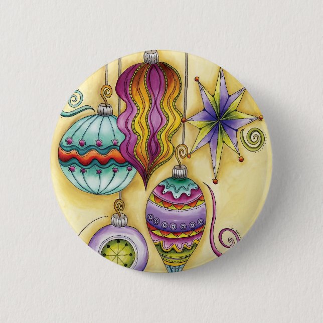 Beautiful Glass Colourful Christmas Ornaments 6 Cm Round Badge (Front)