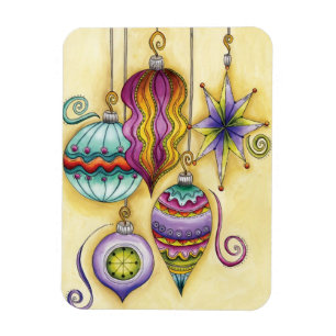 Beautiful Glass Colourful Christmas Ornaments Magnet