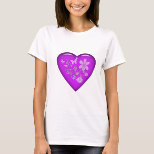 Beautiful Glass Floral Heart T-Shirt