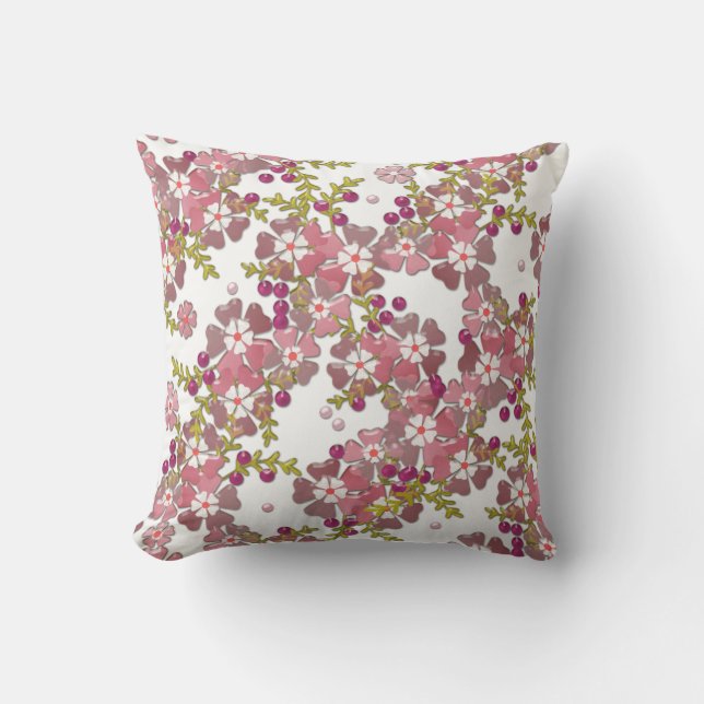 Beautiful glass flowers cushion (Front)
