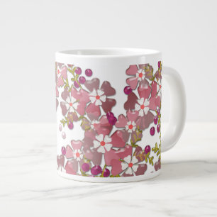 Beautiful glass flowers large coffee mug