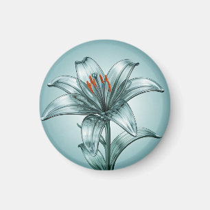 Beautiful Glass Lily  Magnet