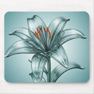Beautiful Glass Lily Mouse Mat