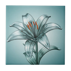Beautiful Glass Lily Tile