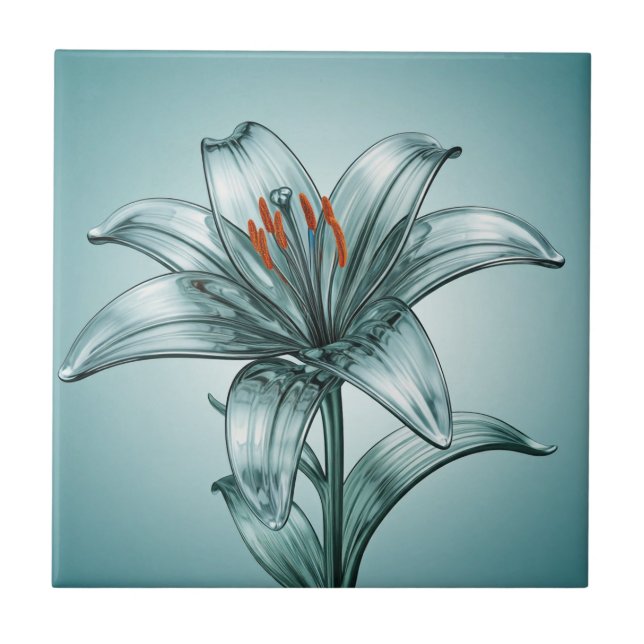 Beautiful Glass Lily  Tile (Front)
