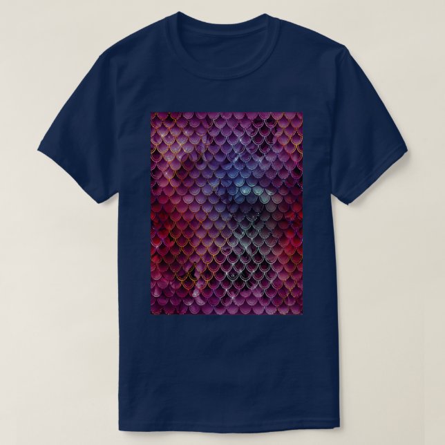 Beautiful Glittering Mermaid Scales T-Shirt (Design Front)