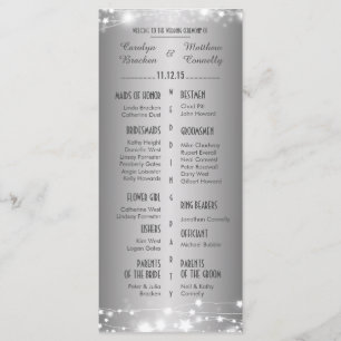 Beautiful Glowing Stars Silver Wedding Program Programme