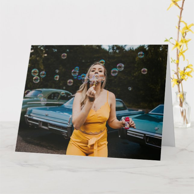 beautiful goddess Bubbles greeting card (Yellow Flower)