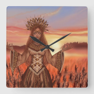 Beautiful Goddess Dress - Slavic Atmosphere Square Wall Clock