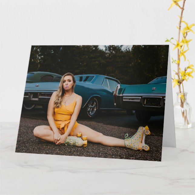 beautiful goddess in Vintage Fashion greeting card (Yellow Flower)
