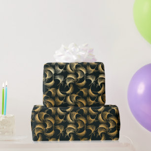 Beautiful Gold and Black Tropical Leaves  Wrapping Paper
