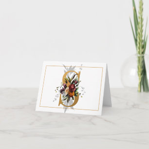 BEAUTIFUL GOLD AND FLORAL MONOGRAM S NOTE CARD