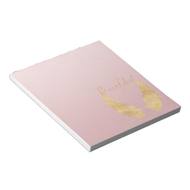 Beautiful Gold Angel Notepad (Angled)
